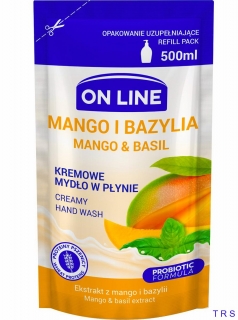 ON LINE TEKUTÉ  MÝDLO NÁPLŇ  MANGO/BAZALKA 500ml